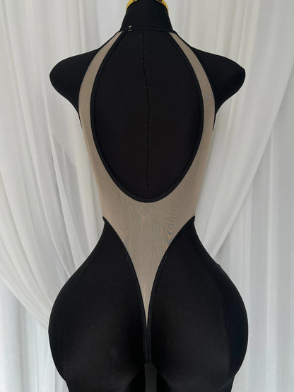 Rose Sheer Backless Bodysuit
