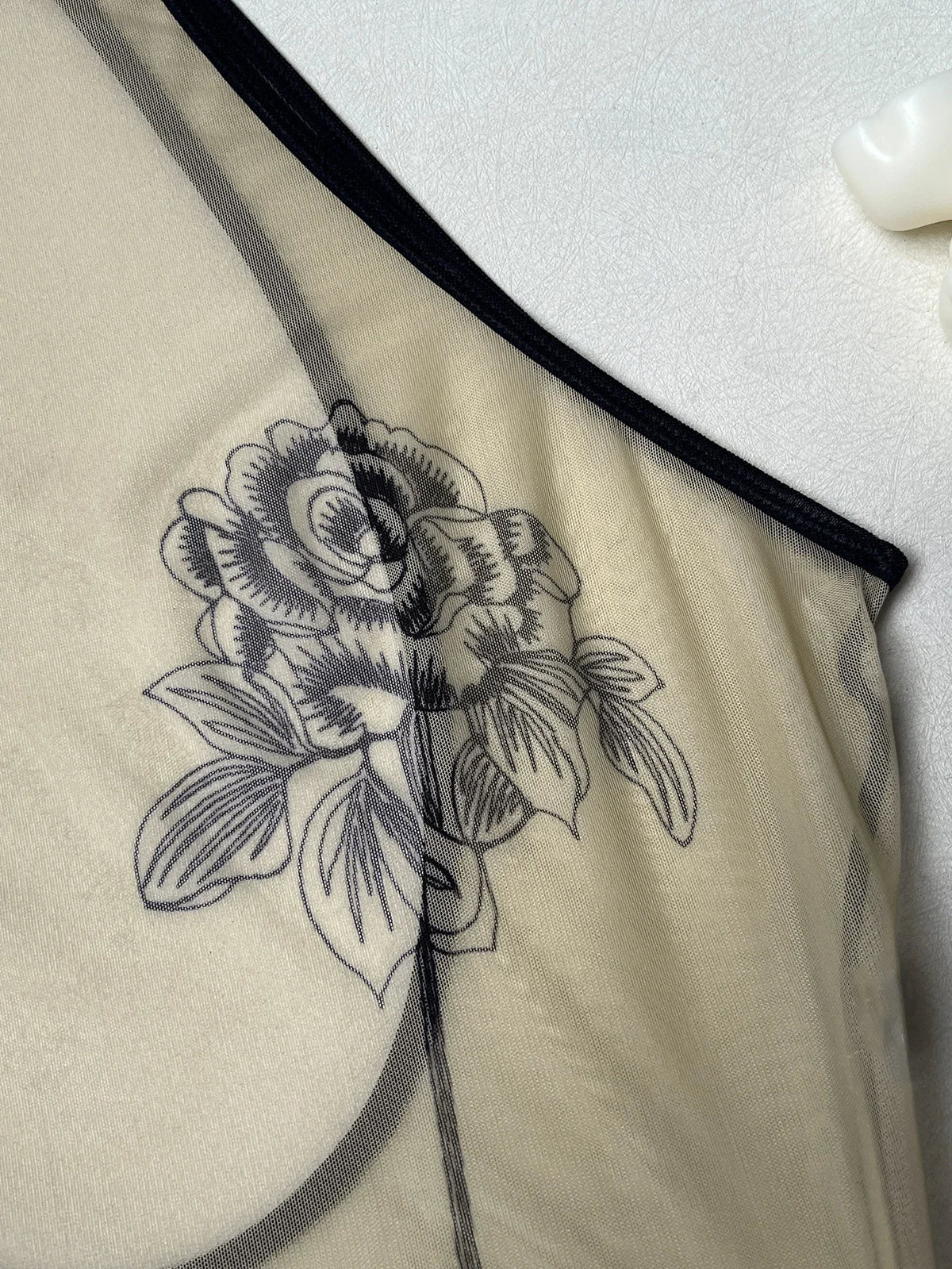 Rose Sheer Backless Bodysuit